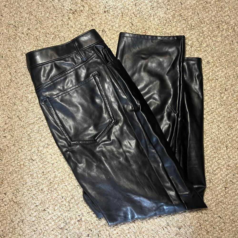 Abercrombie black faux leather skinny jeans